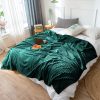Dark GreenThrow Blanket Warm Cozy Striped Pattern Thin Flannel Coverlet Fleece Bed Sofa Comforter