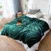 2X Dark GreenThrow Blanket Warm Cozy Striped Pattern Thin Flannel Coverlet Fleece Bed Sofa Comforter
