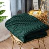 2X Dark GreenThrow Blanket Warm Cozy Striped Pattern Thin Flannel Coverlet Fleece Bed Sofa Comforter