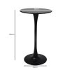 2x Bar Table Pub Tables Kitchen Marble Tulip Outdoor Round Metal Black