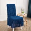 2X Blue Chair Cover Seat Protector with Ruffle Skirt Stretch Slipcover Wedding Party Home Decor