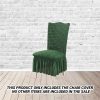 2X Dark Green Chair Cover Seat Protector with Ruffle Skirt Stretch Slipcover Wedding Party Home Decor