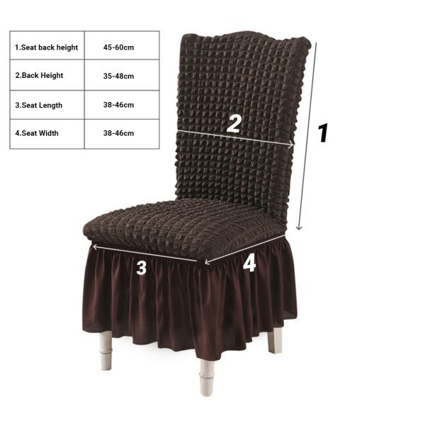 SOG 2X Coffee Chair Cover Seat Protector with Ruffle Skirt Stretch Slipcover Wedding Party Home Decor