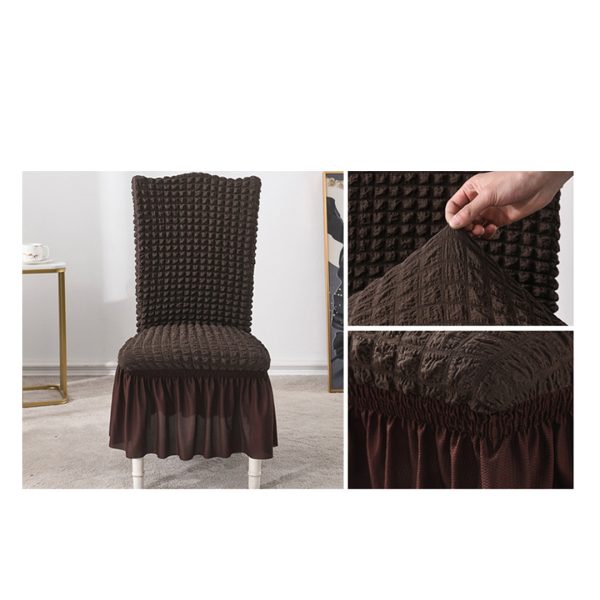 SOG 2X Coffee Chair Cover Seat Protector with Ruffle Skirt Stretch Slipcover Wedding Party Home Decor
