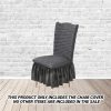 2X Dark Grey Chair Cover Seat Protector with Ruffle Skirt Stretch Slipcover Wedding Party Home Decor