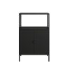 Filing Cabinet Storage Office Cabinets 4 Tier Metal Home Shelves Black
