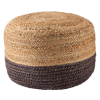 Ombre Hand Braided Jute Cotton Pouf Ottoman 50 x 35 cm (Pink)