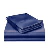 Silky Satin Quilt Cover Set Bedspread Pillowcases Summer King Blue