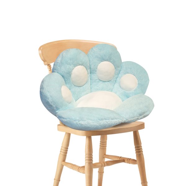 2X 70cm Mint Blue Paw Shape Cushion Warm Lazy Sofa Decorative Pillow Backseat Plush Mat Home Decor