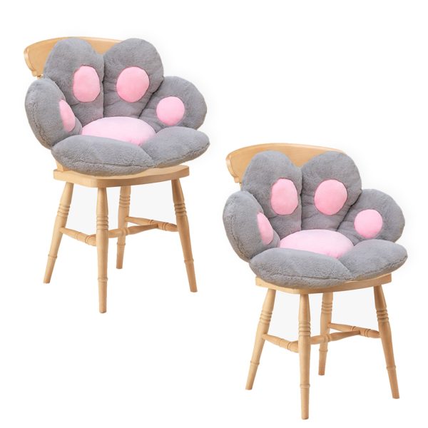 2X White Paw Shape Cushion Warm Lazy Sofa Decorative Pillow Backseat Plush Mat Home Decor