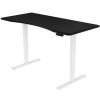 Fortia Sit To Stand Up Standing Desk, 150x70cm, 62-128cm Electric Height Adjustable, Dual Motor, 120kg Load, Arched, Black/Silver Frame