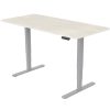 Fortia Sit To Stand Up Standing Desk, 150x70cm, 62-128cm Electric Height Adjustable, Dual Motor, 120kg Load, Black/Silver Frame