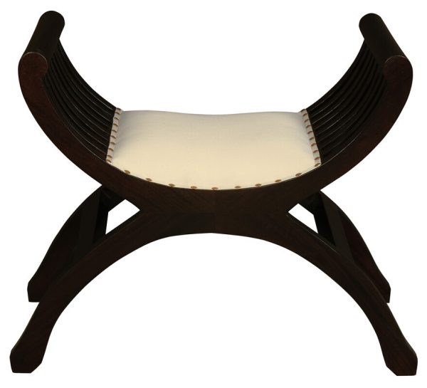 Single Seater Upholstered Stool (Light Pecan)