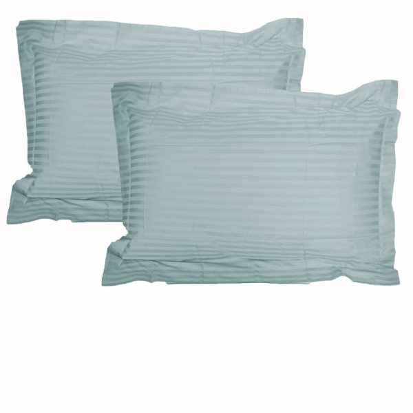 Accessorize 325TC Pair of Stripe Jumbo / Queen Pillowcases Blue
