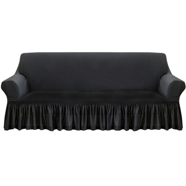 1-Seater Coffee Sofa Cover with Ruffled Skirt Couch Protector High Stretch Lounge Slipcover Home Decor