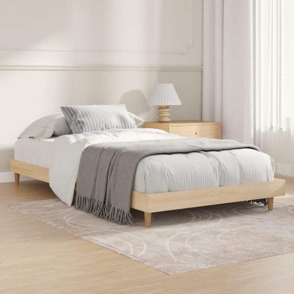 Bed Frame White 183×203 cm King Size Engineered Wood