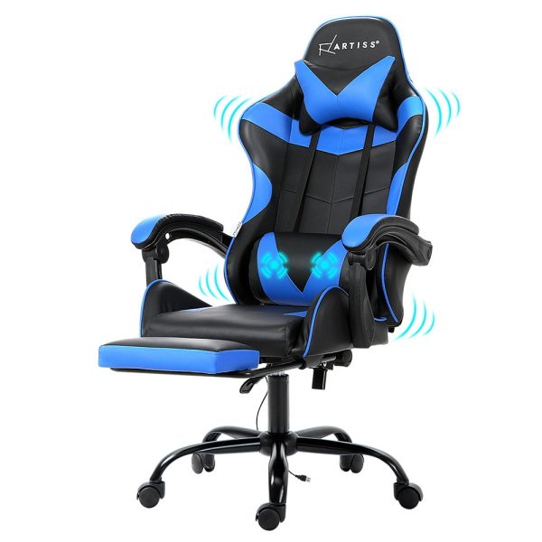 Gaming Chairs Massage Racing Recliner Leather Office Chair Footrest.