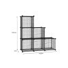 2X Black Portable 6-Cube 3 Column Storage Organiser Foldable DIY Modular Grid Space Saving Shelf