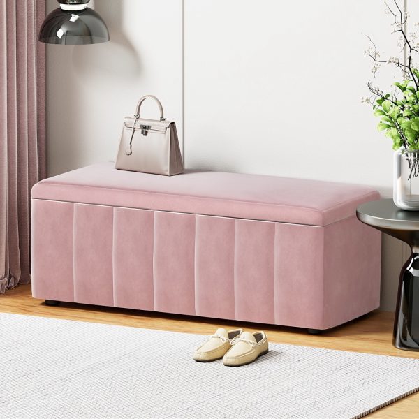 Buy Storage Ottoman Blanket Box Linen Fabric Arm Foot Stool Couch Chest La  Online in Australia – Factory Buys