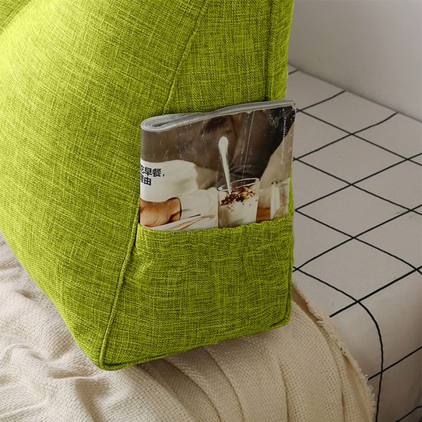 120cm Green Triangular Wedge Bed Pillow Headboard Backrest Bedside Tatami Cushion Home Decor