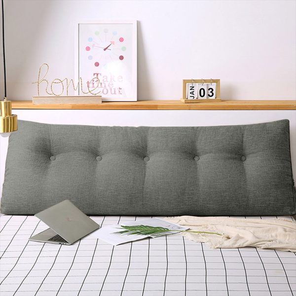 120cm Grey Triangular Wedge Bed Pillow Headboard Backrest Bedside Tatami Cushion Home Decor