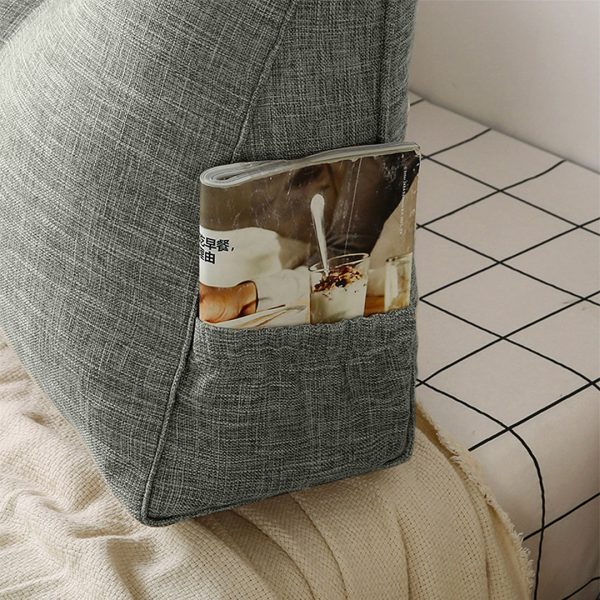 2X 180cm Grey Triangular Wedge Bed Pillow Headboard Backrest Bedside Tatami Cushion Home Decor