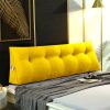 100cm Yellow Triangular Wedge Bed Pillow Headboard Backrest Bedside Tatami Cushion Home Decor