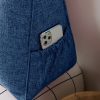 2X 100cm Blue Triangular Wedge Bed Pillow Headboard Backrest Bedside Tatami Cushion Home Decor