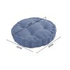 2X Blue Round Cushion Soft Leaning Plush Backrest Throw Seat Pillow Home Office Decor