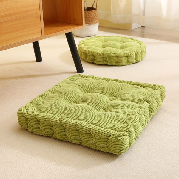 2X Green Round Cushion Soft Leaning Plush Backrest Throw Seat Pillow Home Office Decor