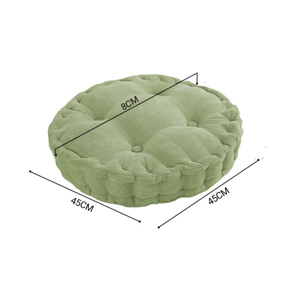 2X Green Round Cushion Soft Leaning Plush Backrest Throw Seat Pillow Home Office Decor