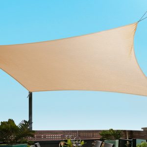 Sun Shade Sail Cloth Shadecloth Rectangle Heavy Duty Sand Canopy 3x6m