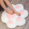 2X White Paw Shape Cushion Warm Lazy Sofa Decorative Pillow Backseat Plush Mat Home Decor