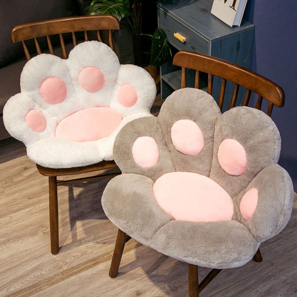 2X White Paw Shape Cushion Warm Lazy Sofa Decorative Pillow Backseat Plush Mat Home Decor