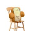 48cm Smiley Face Toast Bread Cushion Stuffed Car Seat Plush Cartoon Back Support Pillow Home Decor