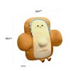 48cm Smiley Face Toast Bread Cushion Stuffed Car Seat Plush Cartoon Back Support Pillow Home Decor