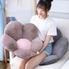 2X Dark Gray Whimsical Big Flower Shape Cushion Soft Leaning Bedside Pad Floor Plush Pillow Home Decor
