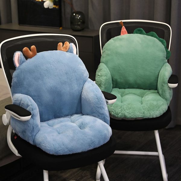 2X Green Dino Shape Cushion Soft Leaning Bedside Pad Sedentary Plushie Pillow Home Decor