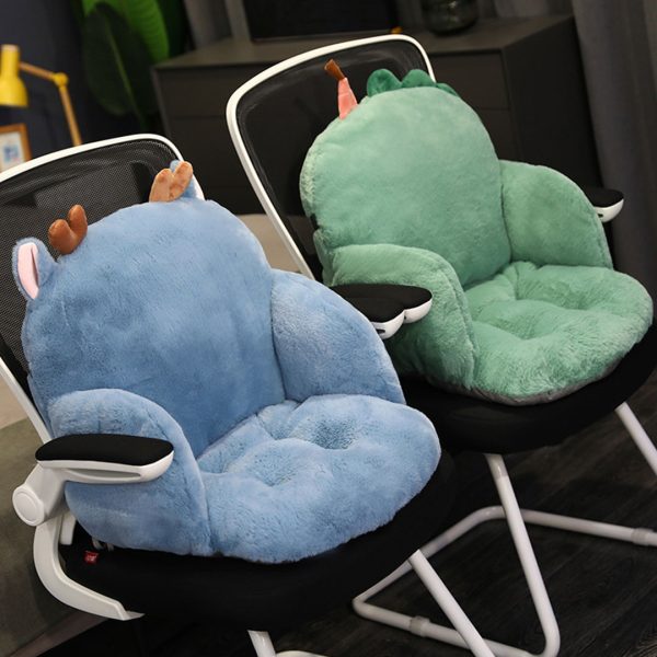 2X Blue Deer Shape Cushion Soft Leaning Bedside Pad Sedentary Plushie Pillow Home Decor