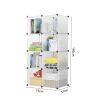 2X 8-Cube Transparent Shelf Box Portable Cubby DIY Storage Shelves Modular Closet Organiser