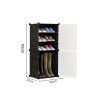 2X  4 Tier Shoe Rack Organizer Sneaker Footwear Storage Stackable Stand Cabinet Portable Wardrobe with Cover
