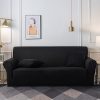 1-Seater Black Sofa Cover Couch Protector High Stretch Lounge Slipcover Home Decor