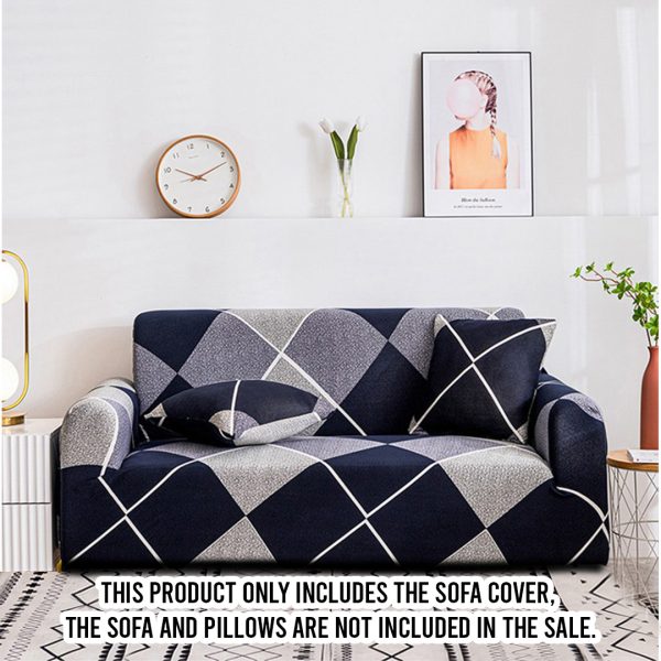 Checkered Sofa Cover Couch Protector High Stretch Lounge Slipcover Home Decor