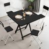 2X Black Dining Table Portable Square Surface Space Saving Folding Desk Home Decor