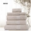 Royal Comfort 5 Piece Cotton Bamboo Towel Set 450GSM Luxurious Absorbent Plush – Beige