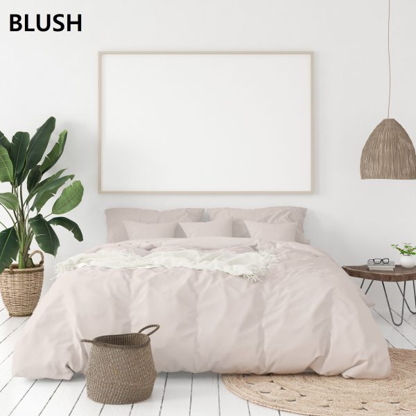 Balmain 1000 Thread Count Hotel Grade Bamboo Cotton Quilt Cover Pillowcases Set – Queen – Blush