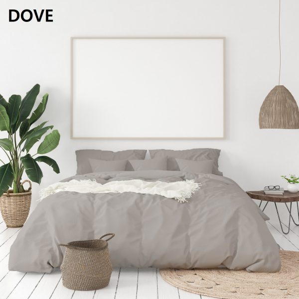 Balmain 1000 Thread Count Hotel Grade Bamboo Cotton Quilt Cover Pillowcases Set – King – Dove