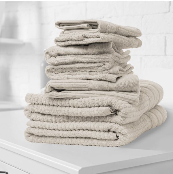 Royal Comfort Eden Egyptian Cotton 600GSM 8 Piece Luxury Bath Towels Set – Beige