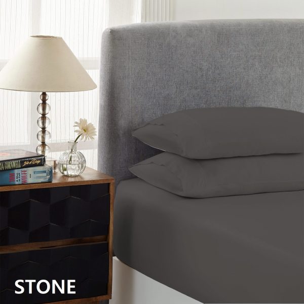 Royal Comfort 1500 Thread Count Cotton Rich Sheet Set 3 Piece Ultra Soft Bedding – King – Stone