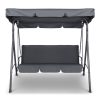 Milano Outdoor Swing Bench Seat Chair Canopy Furniture 3 Seater Garden Hammock – Grey